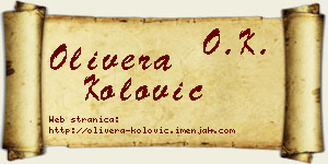 Olivera Kolović vizit kartica